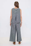 Pantalon Isadora - Tweed de lin gris