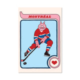 Carte postale Chat Hockey Montréal